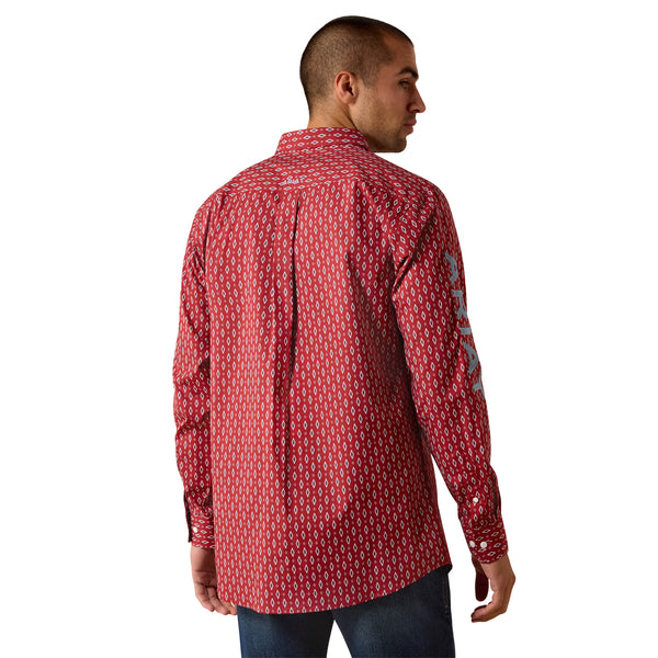 Ariat Men's Willow Red & Blue Fitted Button Down Shirt 10071758