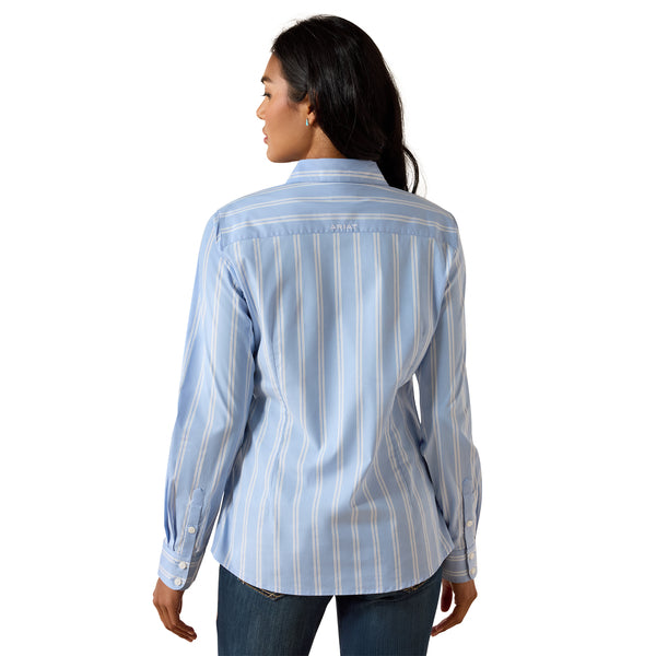 Ariat Ladies Team Kirby Ashleigh Blue Stripe Button Down Shirt 10073393