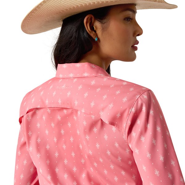 Ariat Ladies VentTEK Sun Kissed Coral Print Button Down Shirt 10071142