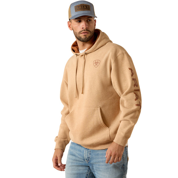 Ariat Men's Tan Heather Logo Fleece Hoodie 10071482