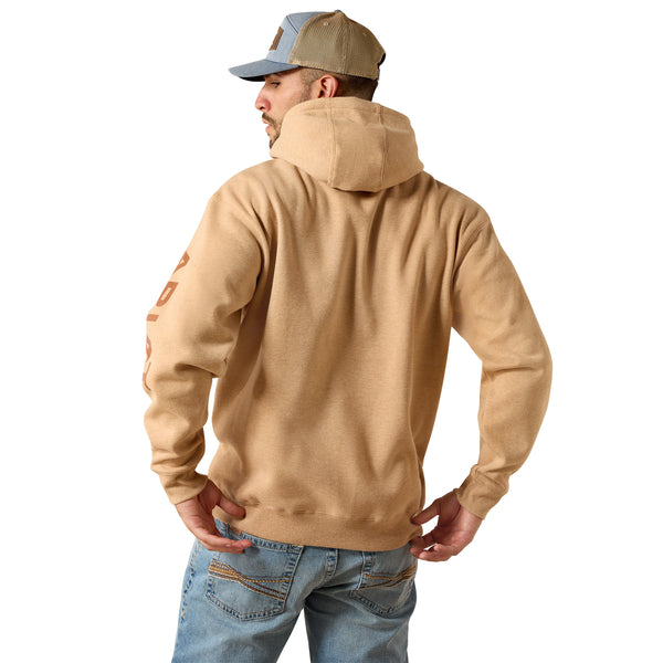 Ariat Men's Tan Heather Logo Fleece Hoodie 10071482