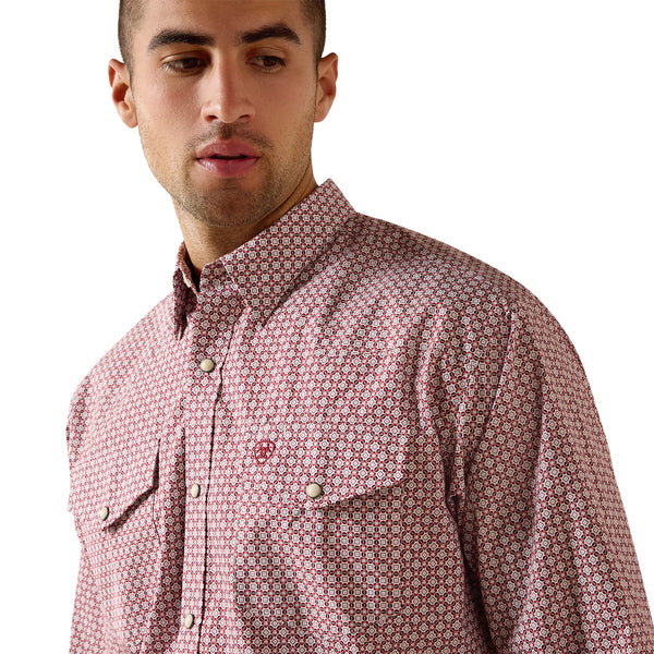 Ariat Men's Truth Brick Red Printed Classic Fit Snap Shirt 10071723