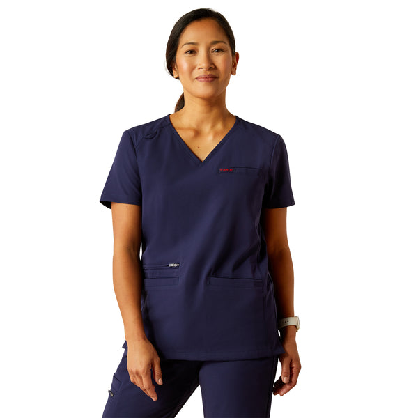 Ariat Ladies Clara 6 Pocket Navy Blue Scrub Top 10039717