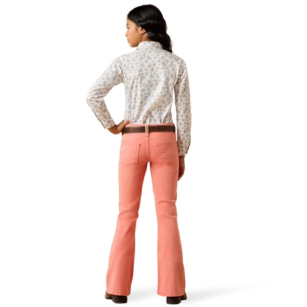 Ariat Youth Girl's Ella Peach Flare Denim Jeans 10073761