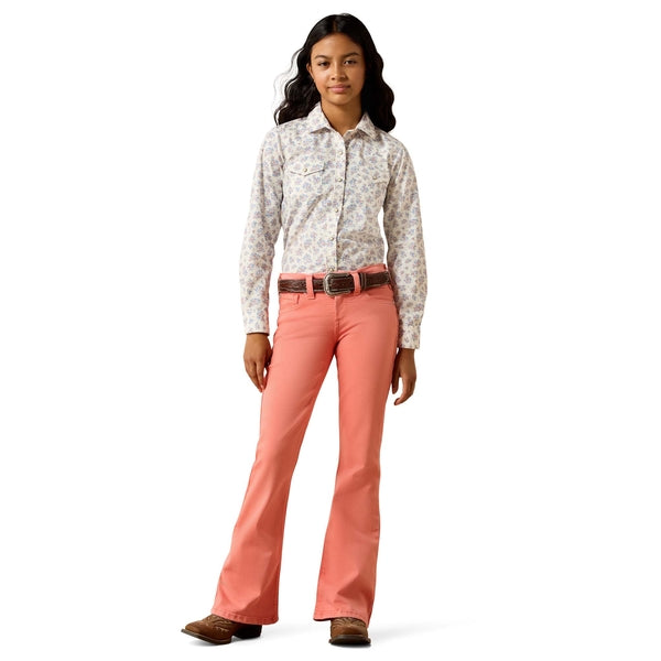 Ariat Youth Girl's Ella Peach Flare Denim Jeans 10073761