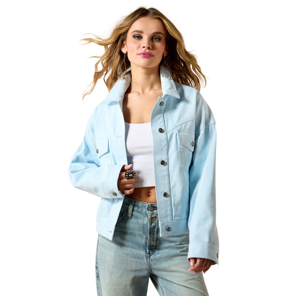 Ariat Ladies Solar Cotton Twill Breeze Blue Buttoned Jacket 10071114