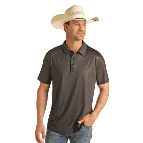 Panhandle® Men's Navy Geo Dot Print Short Sleeve Polo Shirt P7B3668