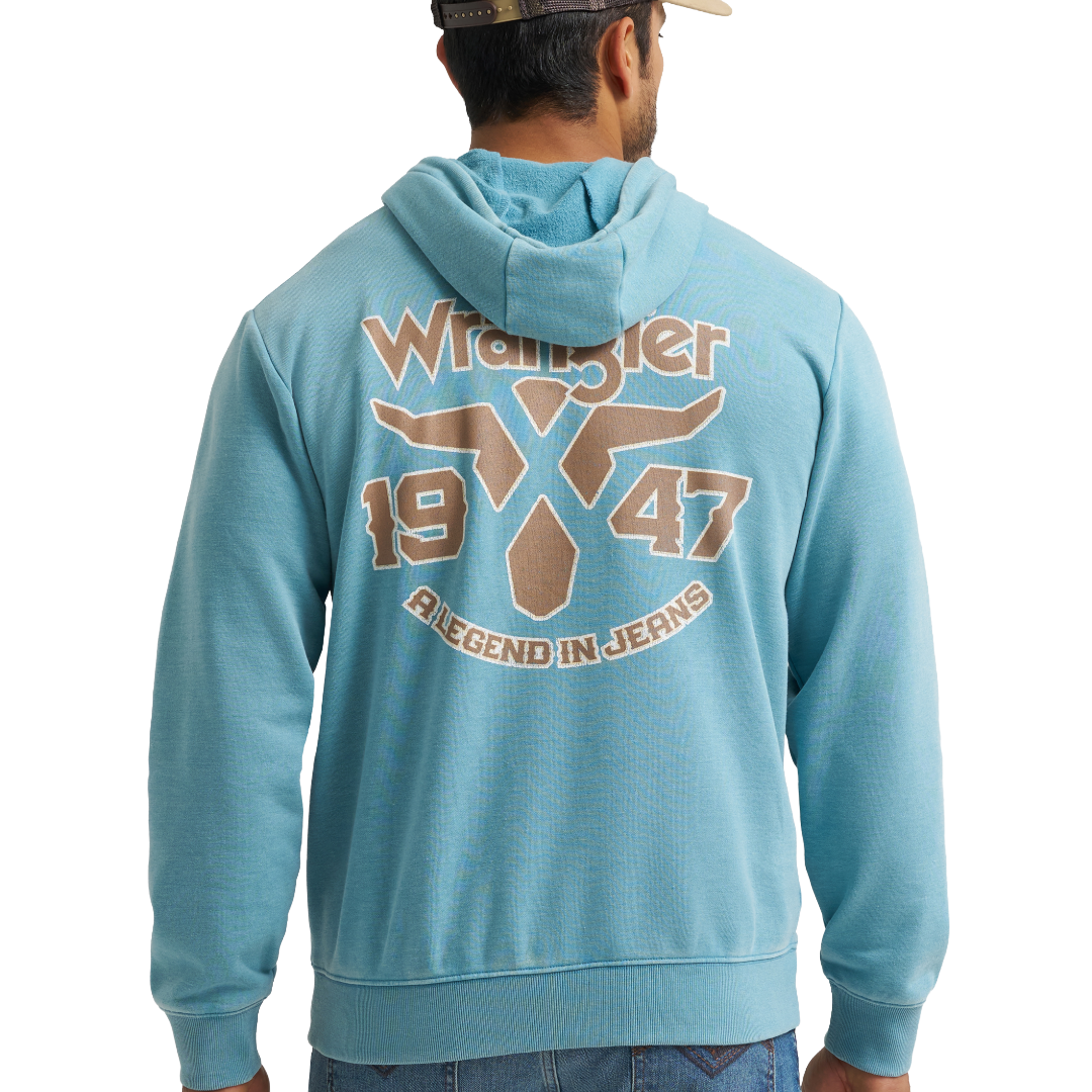 Wrangler Men's Western Adriatic Blue Pullover Hoodie 112383953