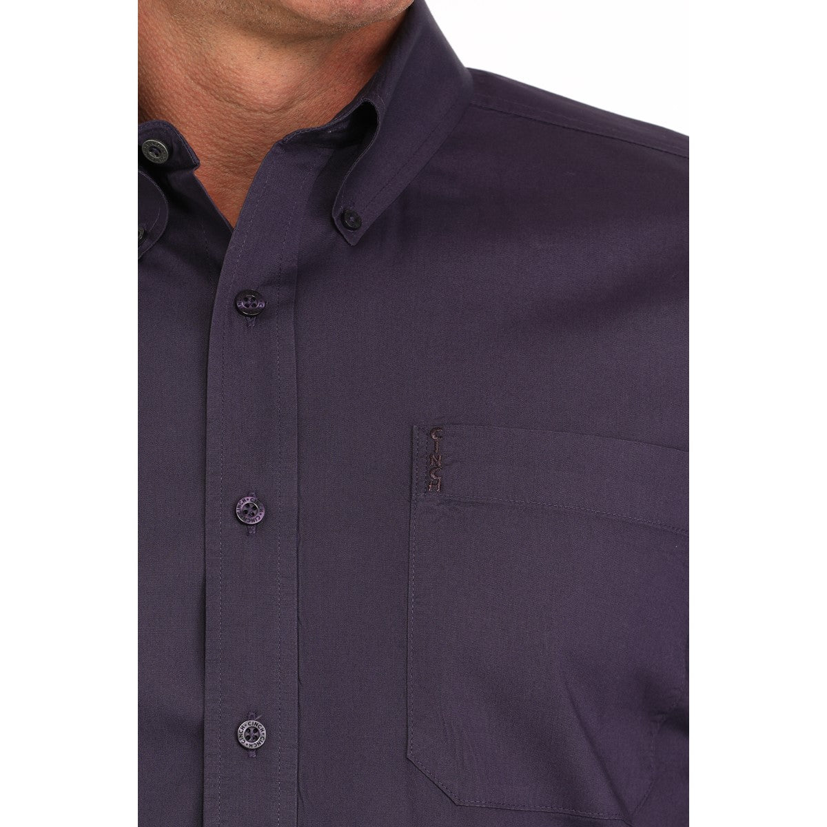 Cinch Men's Solid Purple Modern Fit Button Down Shirt MTW1347125