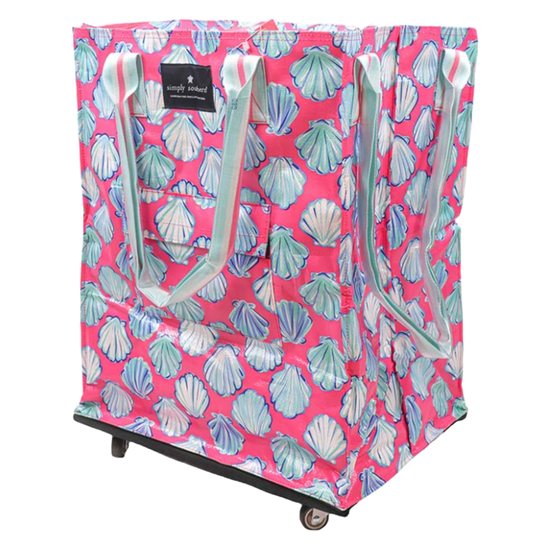Simply Southern Pink Shell Printed Roll Tote Bag 0124-BAG-ROLL-TOTE-SHELL
