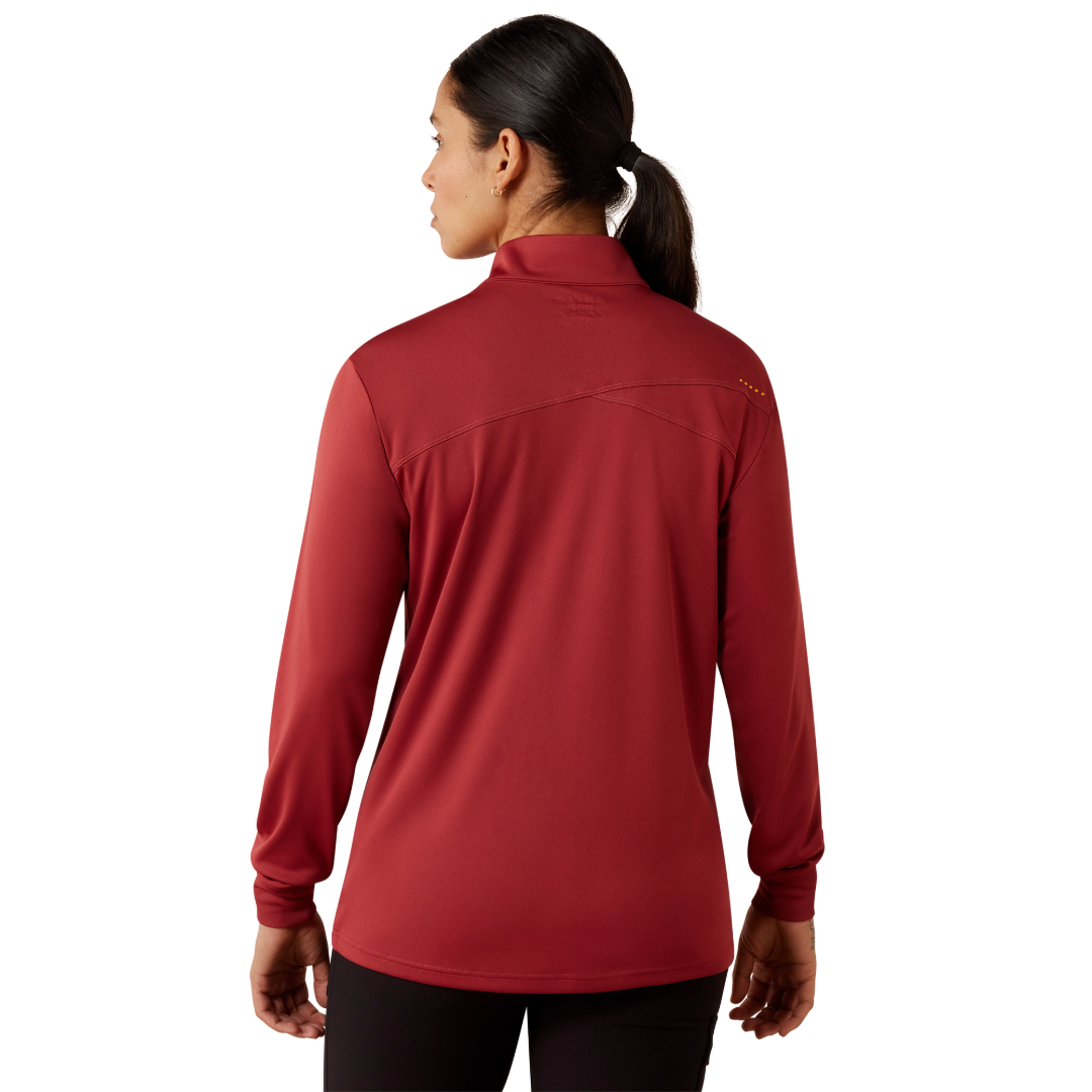 Ariat Ladies Rebar Burnt Russet Sunblocker 1/2 Zip T-Shirt 10079070