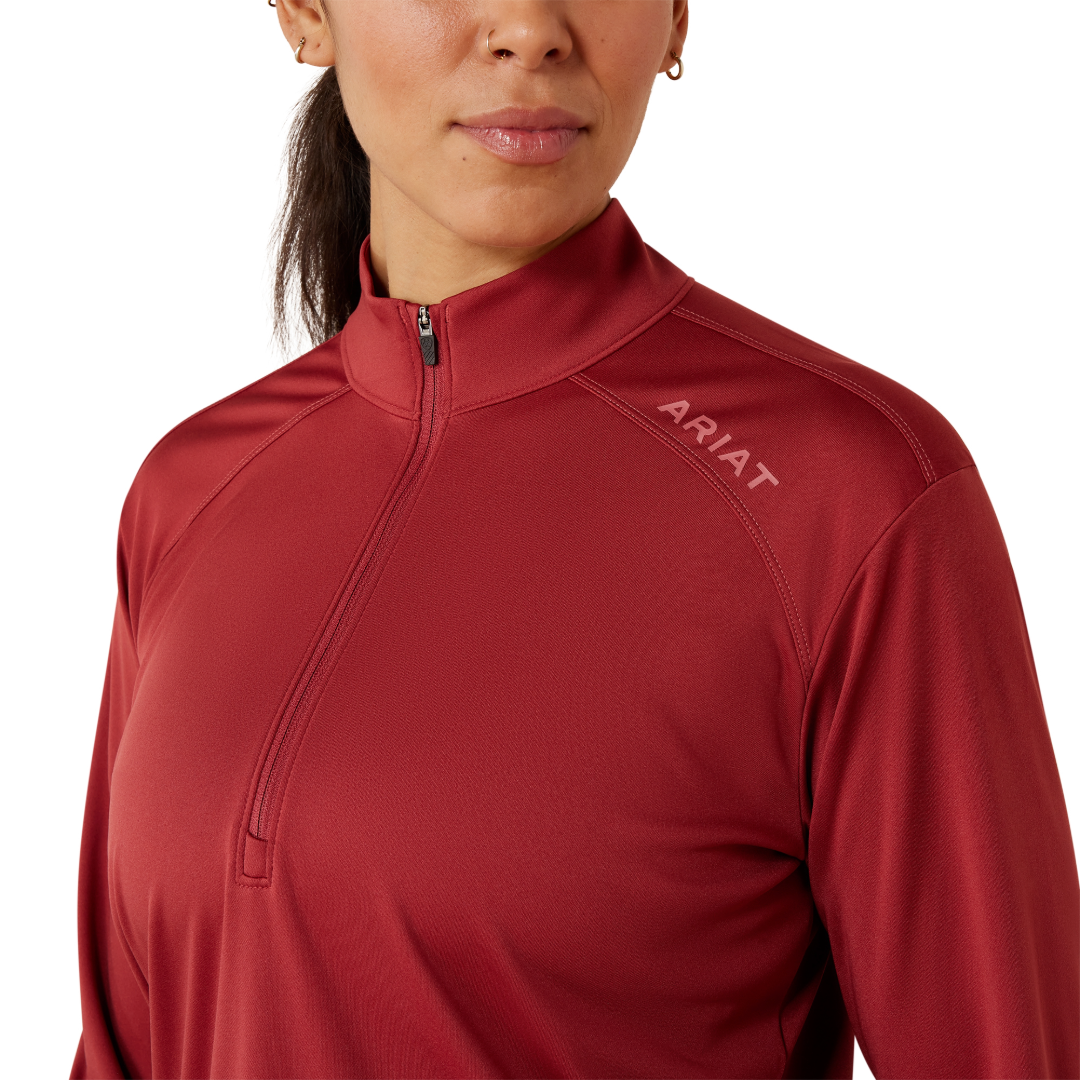 Ariat Ladies Rebar Burnt Russet Sunblocker 1/2 Zip T-Shirt 10079070