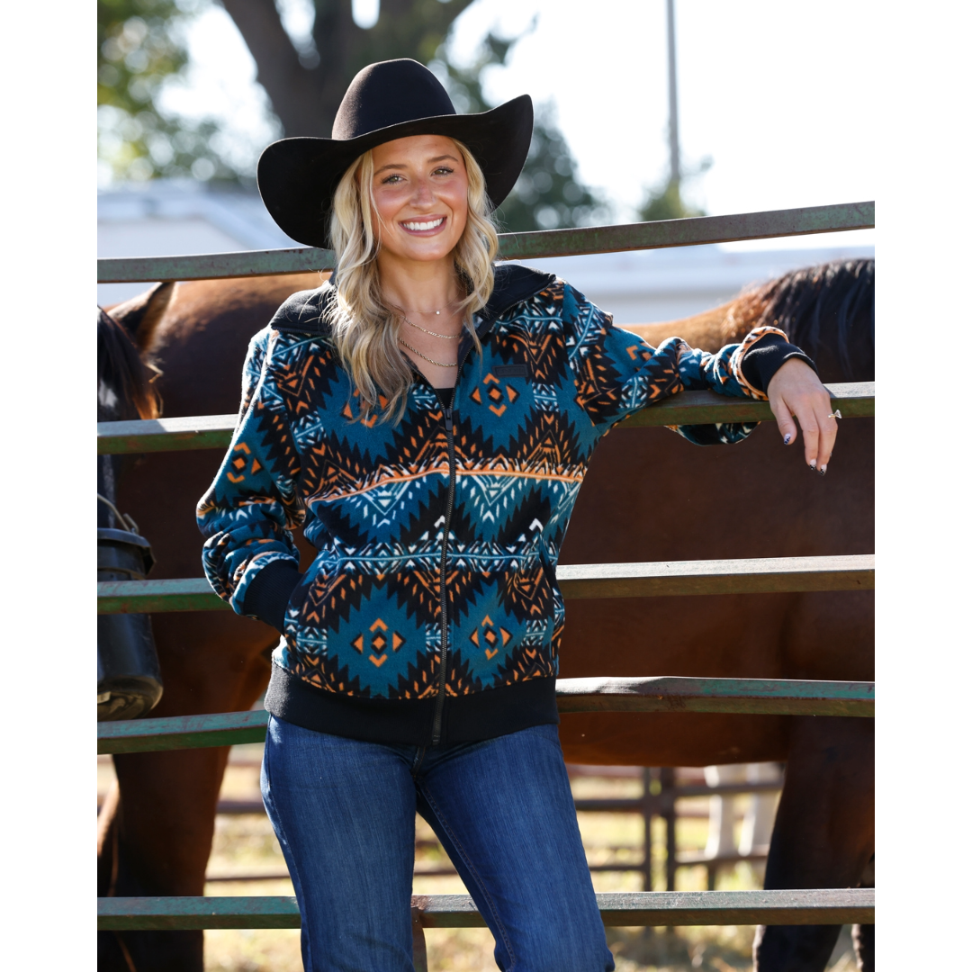 Cinch Ladies Black Southwest Aztec Sweater Jacket MAJ9919002