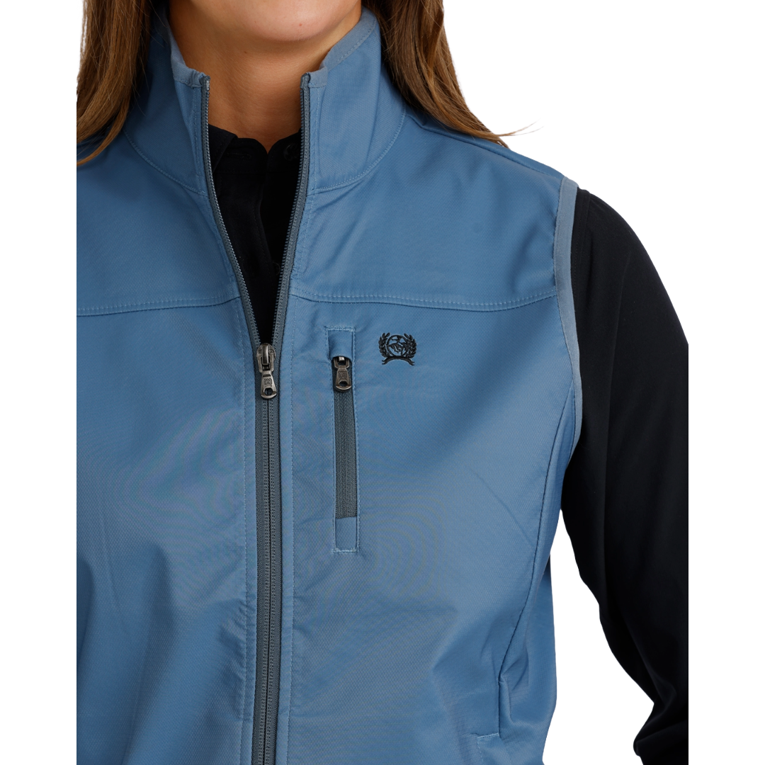 Cinch Ladies Blue Windproof Zip Vest MAV9922004