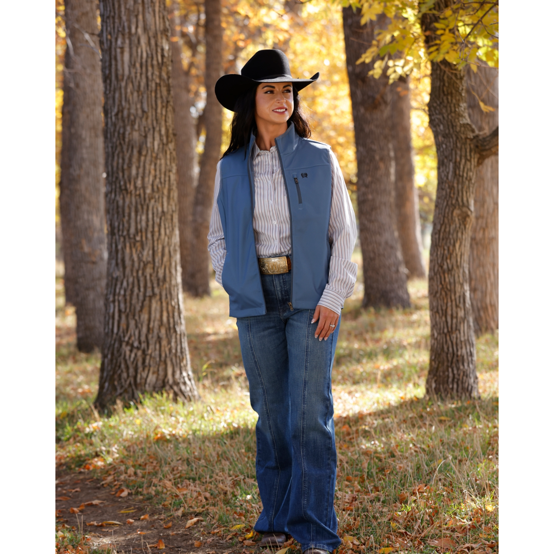 Cinch Ladies Blue Windproof Zip Vest MAV9922004