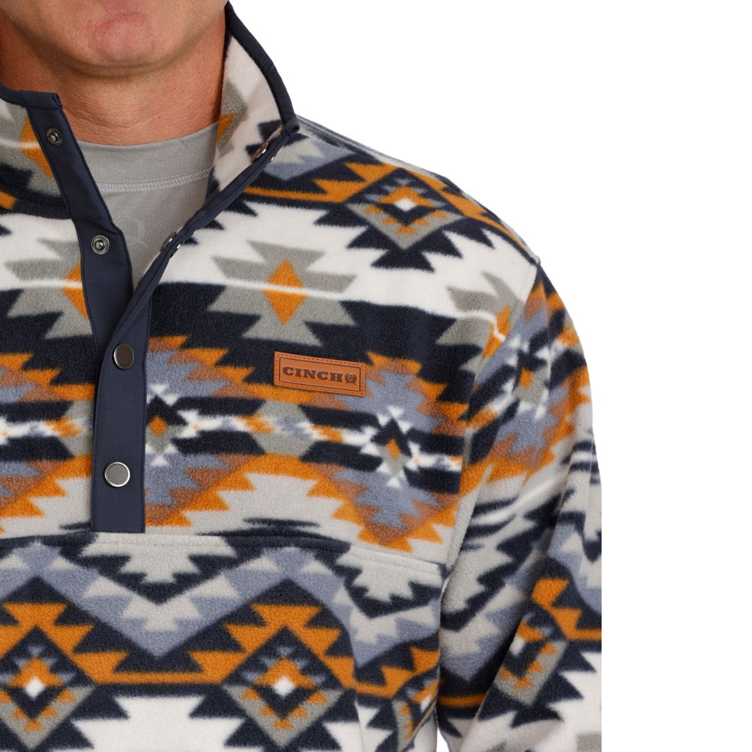 Cinch Men's Multicolor Aztec 1/2 Snap Polar Fleece Pullover MWK1514030