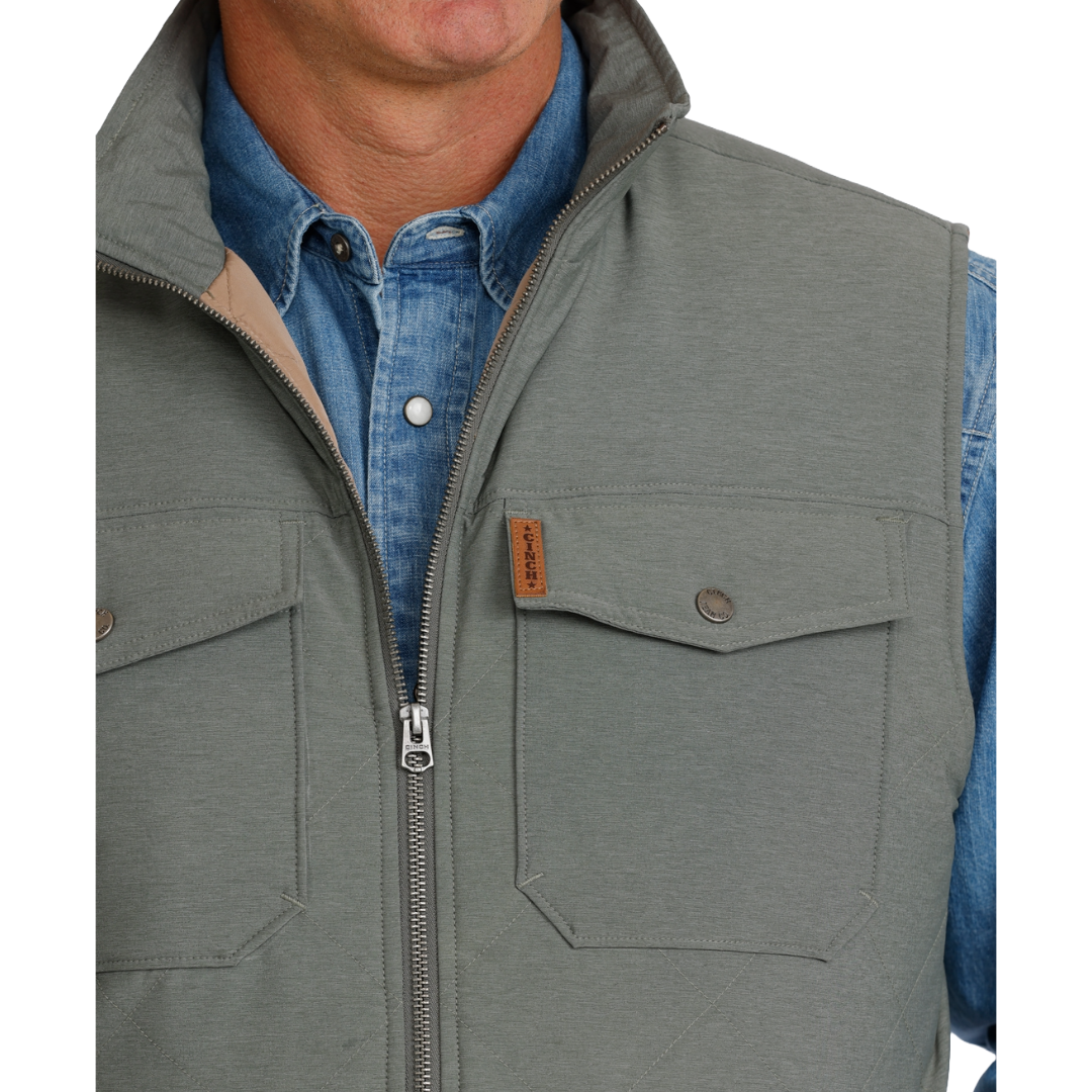 Cinch Men's Green Conceal Carry Quilted Vest MWV1944001