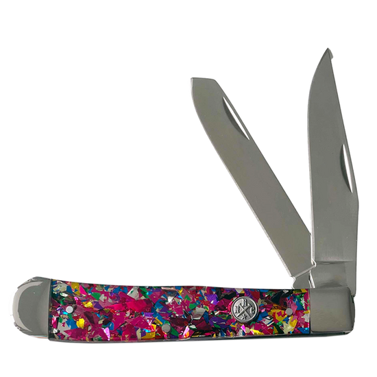 Whiskey Bent Pink Infusion Trapper Pocket Knife RN11-85