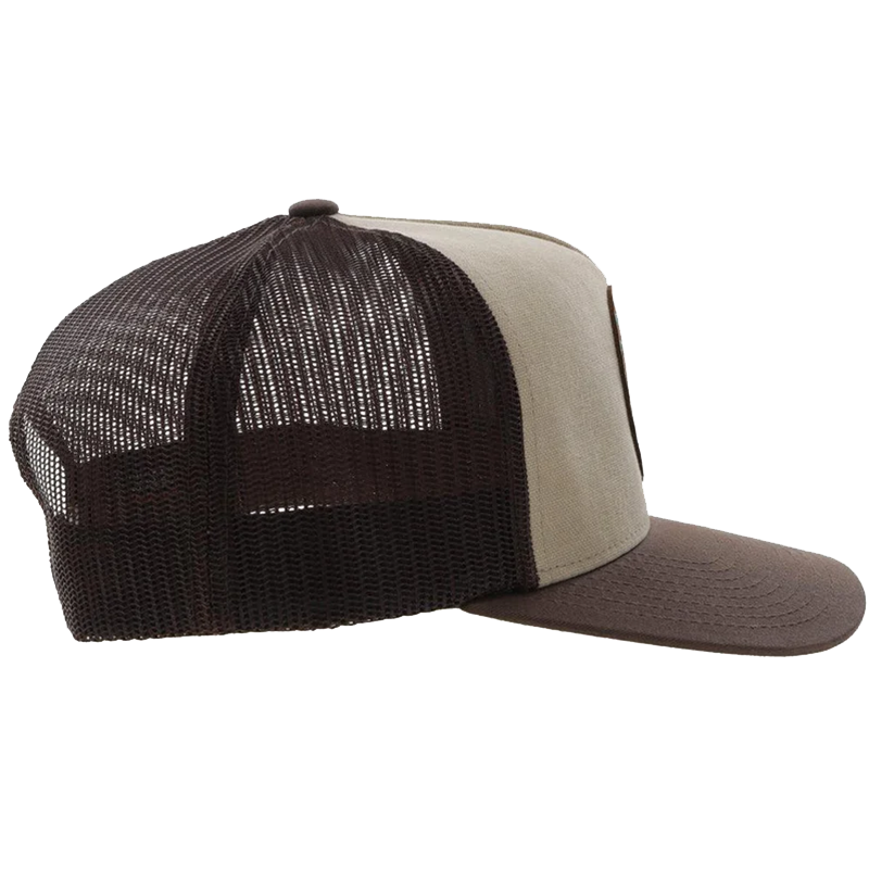 Hooey Men's "Spur" 5-Panel Tan & Brown Trucker Cap 2214T-TNBR