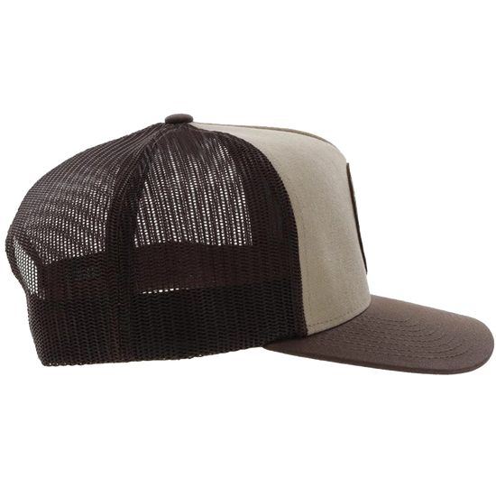 Hooey Men's "Spur" 5-Panel Tan & Brown Trucker Cap 2214T-TNBR