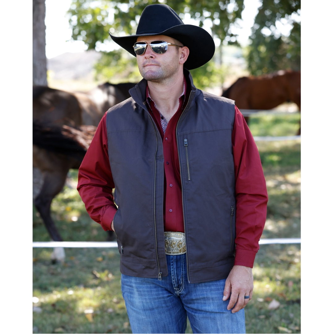 Cinch Men's Brown Concealed Carry Canvas Vest MWV1942001