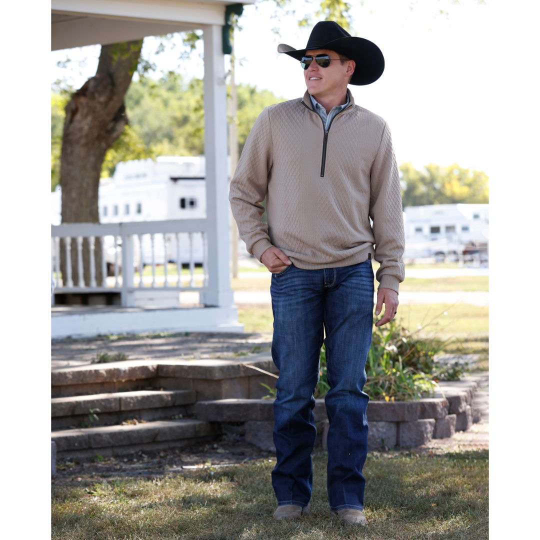 Cinch Men's Stone 1/2 Zip Cable Knit Pullover MWK1957001