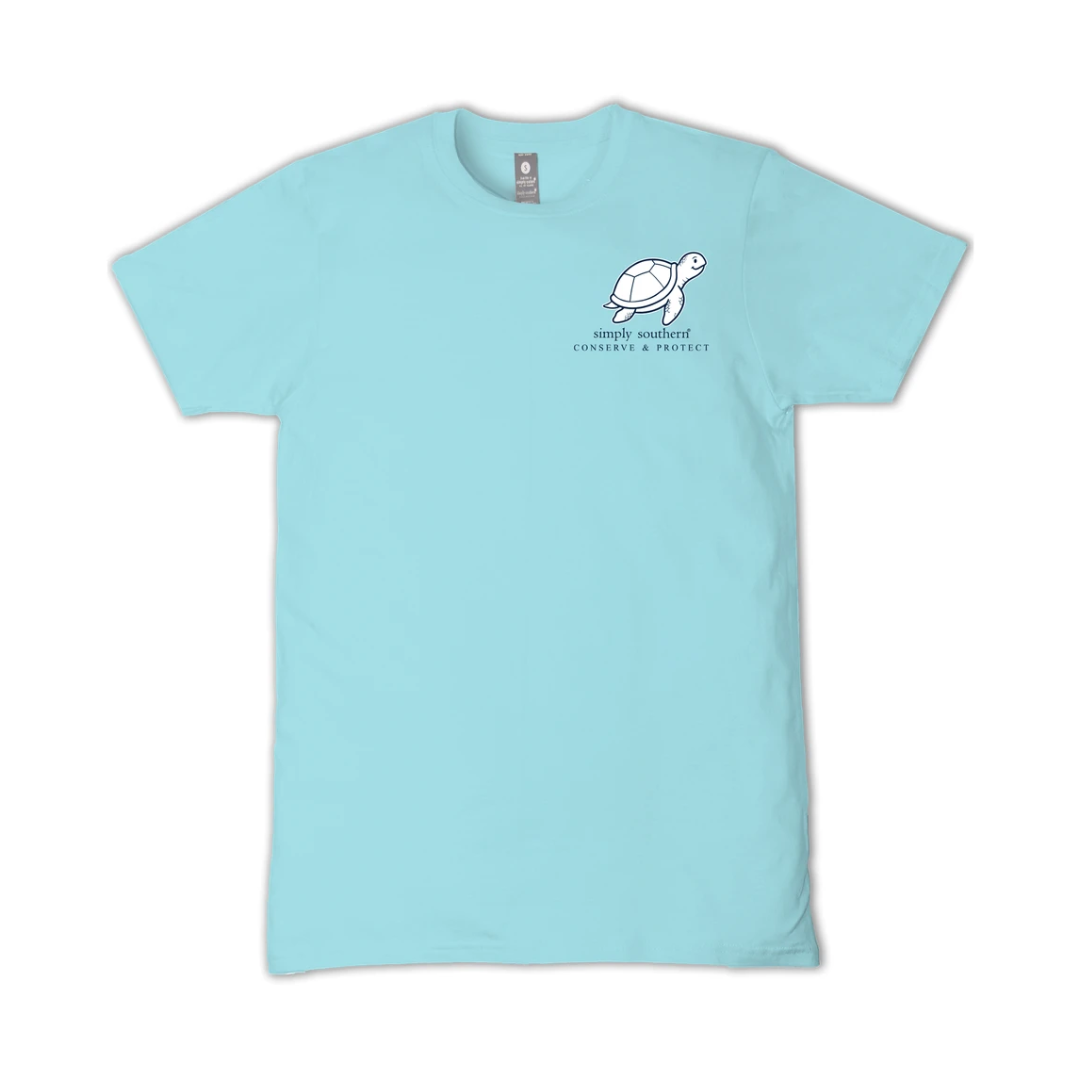 Simply Southern Ladies Agean Sea Turtle Tracking T-Shirt SS-TRACKT1-FLRL-AGEAN