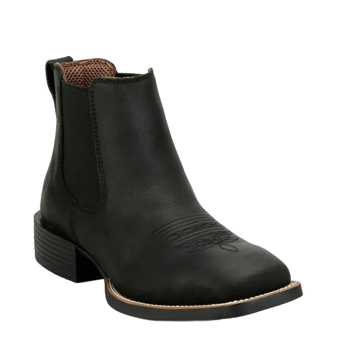 Justin Men's Norman Black Leather Square Toe Boot SE3491