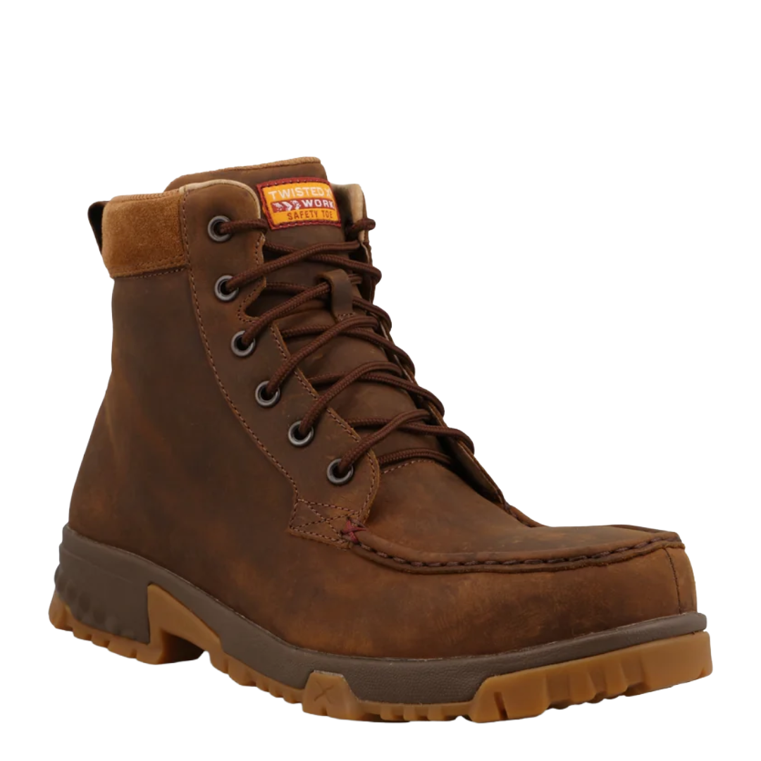 Twisted X Men's Oiled Saddle & Tan Suede 6" Work Boot MXCN013