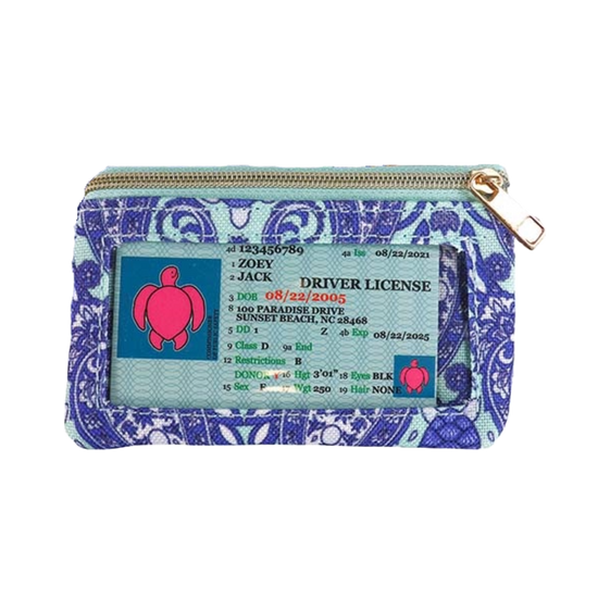 Simply Southern Ladies Blue Paisley Zip ID Wallet 0124-BAG-ZIPWALLET-PAIS