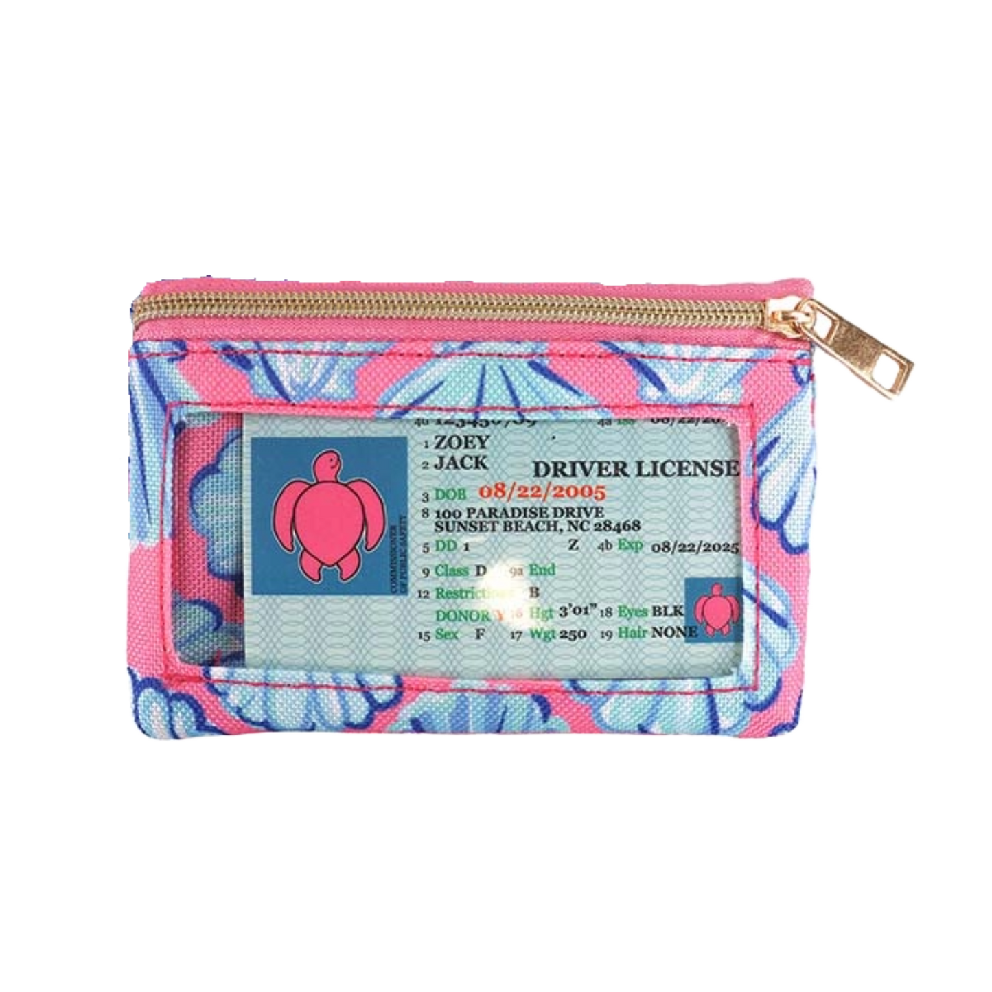 Simply Southern Ladies Shell Pink Zip ID Wallet 0124-BAG-ZIPWALLET-SHELL