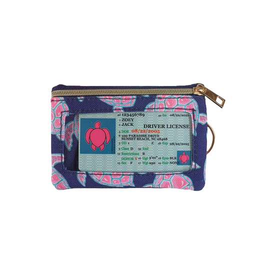 Simply Southern Ladies Shell Pink Zip ID Wallet 0124-BAG-ZIPWALLET-TRTLNVY
