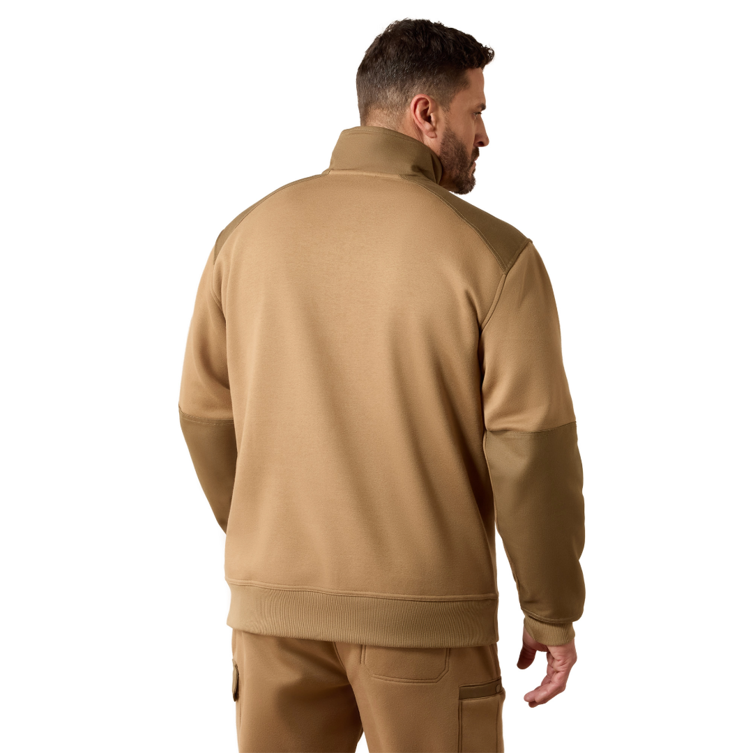 Ariat Mens Rebar Field Khaki Workman Duracanvas 1/4 Zip Sweatshirt 10079171