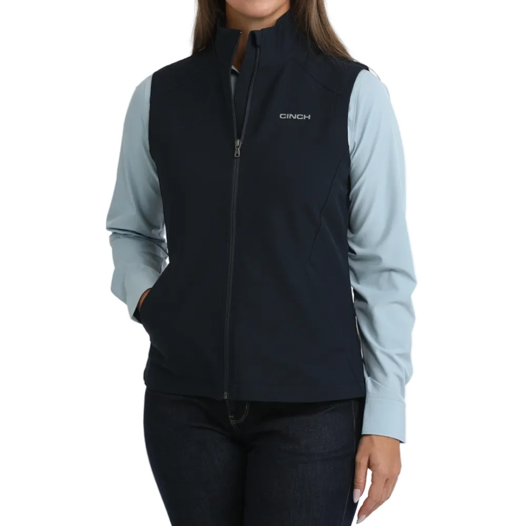 Cinch Ladies Solid Navy Zip Vest MAV7923001