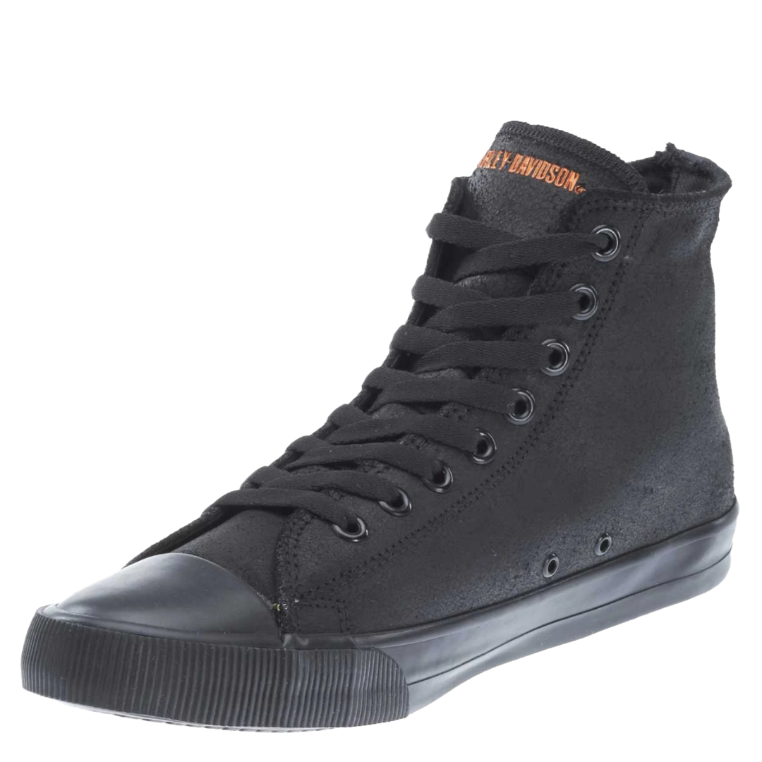 Harley Davidson Men's Baxter Black & Orange Leather Hi-Cut Sneaker D93343