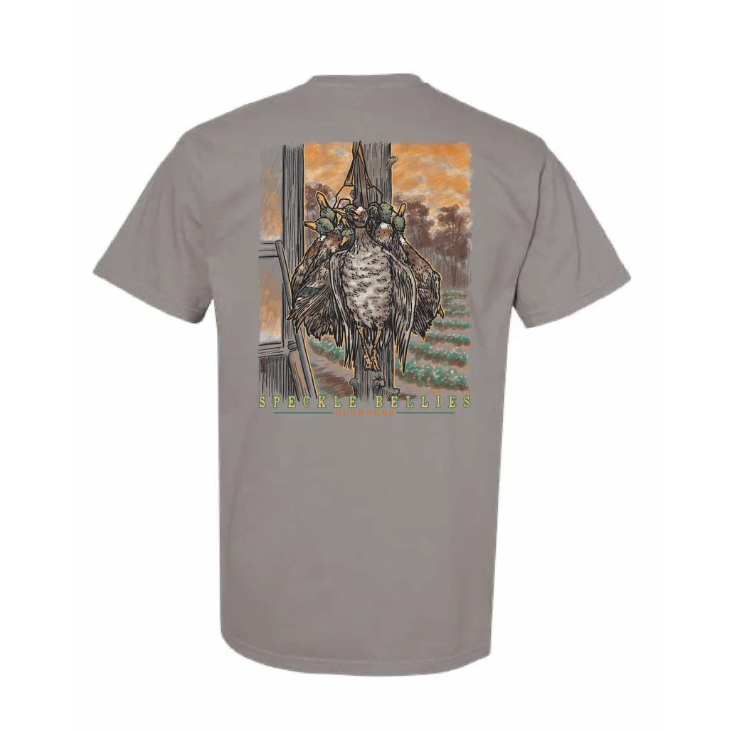 Speckle Bellies Men's Duck Stringer Graphic Grey T-Shirt STRINGER-PT