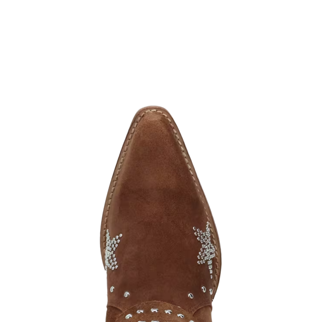 Dingo Ladies Lucky Stars Brown Suede Leather Harness Western Boot DI2350-BN