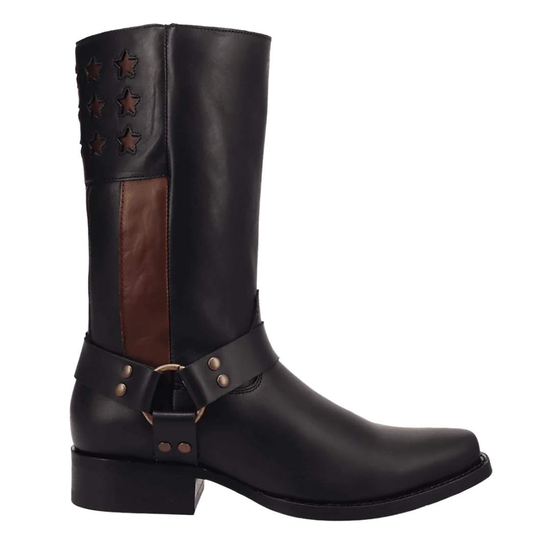 Dingo Men's Patriot Black Leather Harness Western Boot DI2609-BK