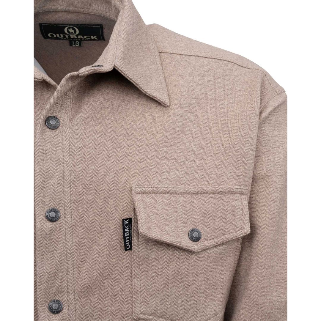 Outback Trading Men's Ace Tan Button Down Jacket 40424-TAN