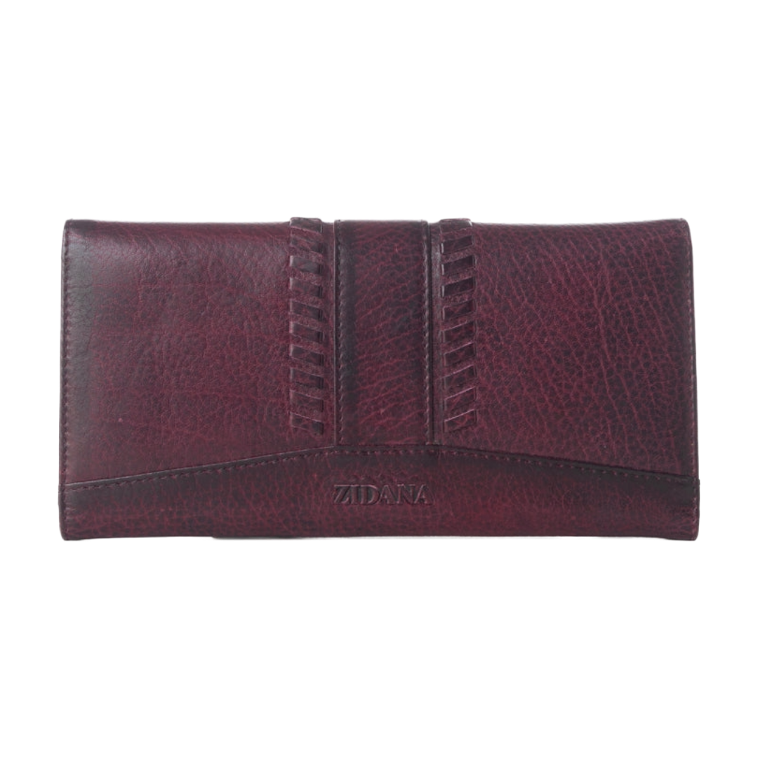 Myra Ladies Zidana Santa Fe Woven Twilight Berry Veg Tanned Leather Wallet S-13874