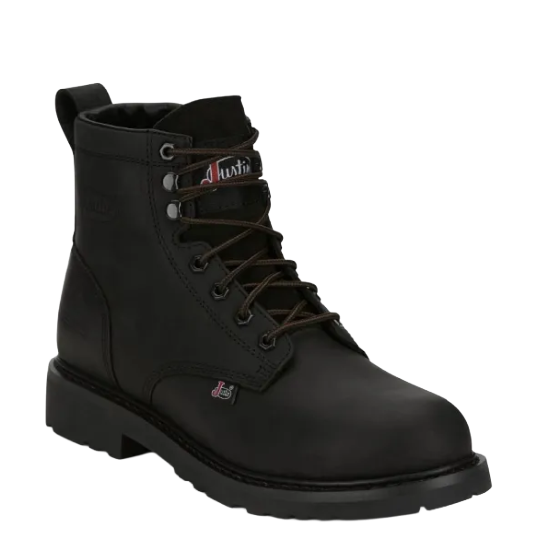 Justin Men's Dayworker 6" Lace Up Waterproof Onyx Work Boot SE637