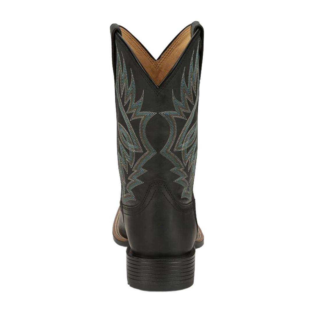 Justin Men's Zeke Black 11" Wide Square Toe Western Boot UN7132