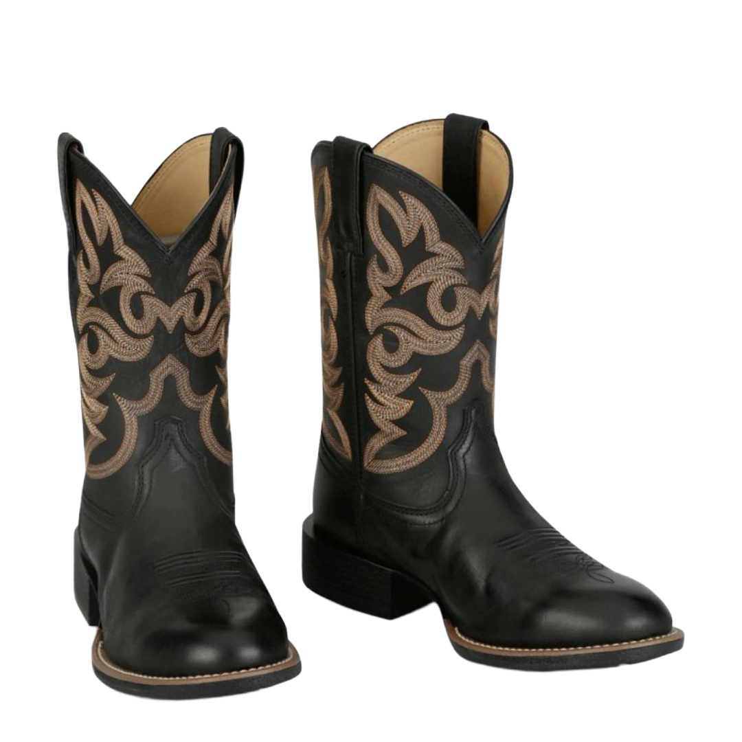 Justin Men's Jasper Black 11" Wide Round Toe Western Boot UN7170