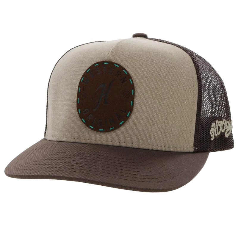 Hooey Men's "Spur" 5-Panel Tan & Brown Trucker Cap 2214T-TNBR