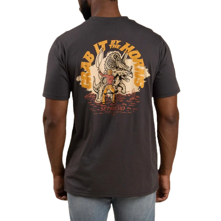 Sendero Provisions Co. Triceratops Graphic Vintage Black T-Shirt SPCS124F23-BLK