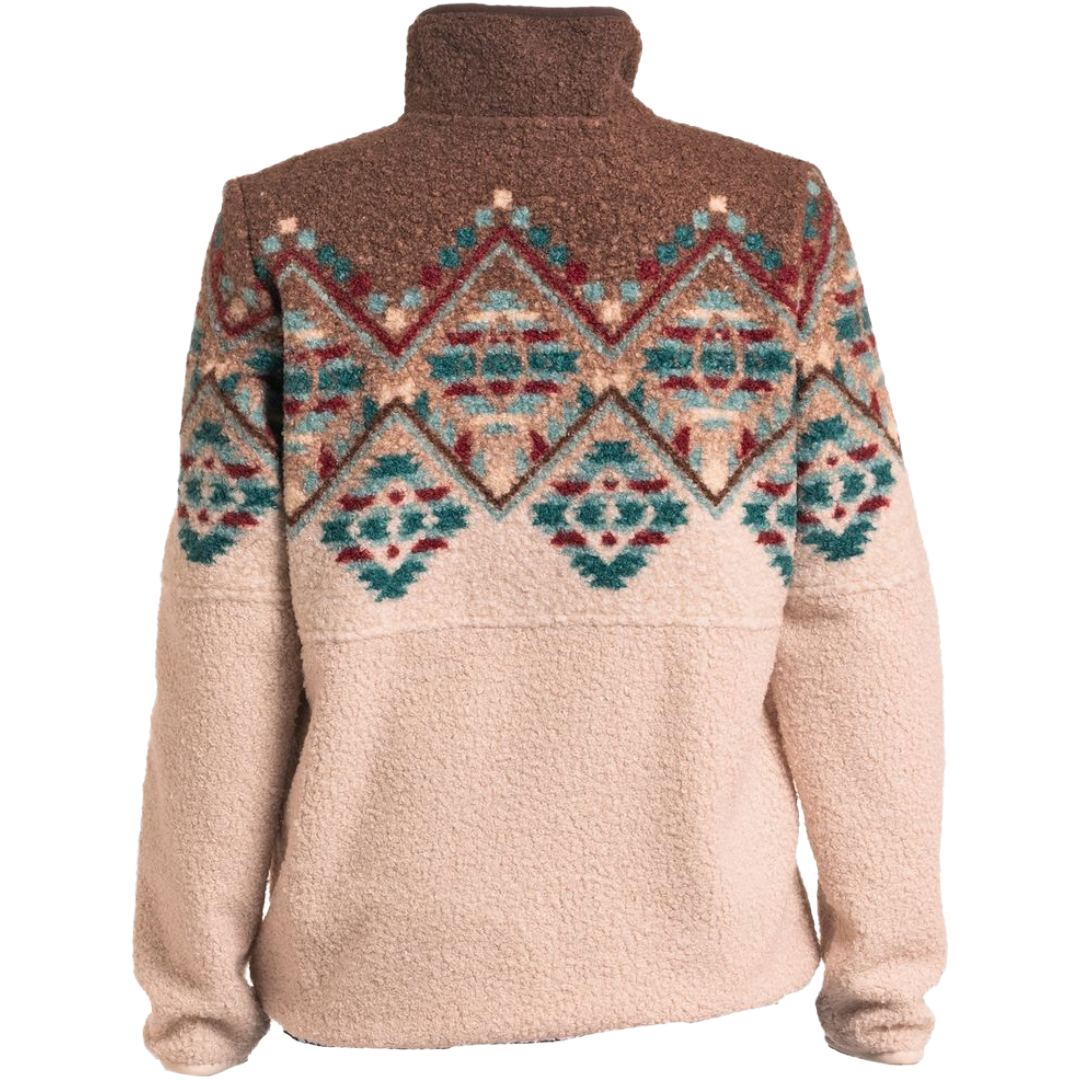 Powder River Outfitters Youth Girl's Teal Aztec Border Pullover DG91C09296