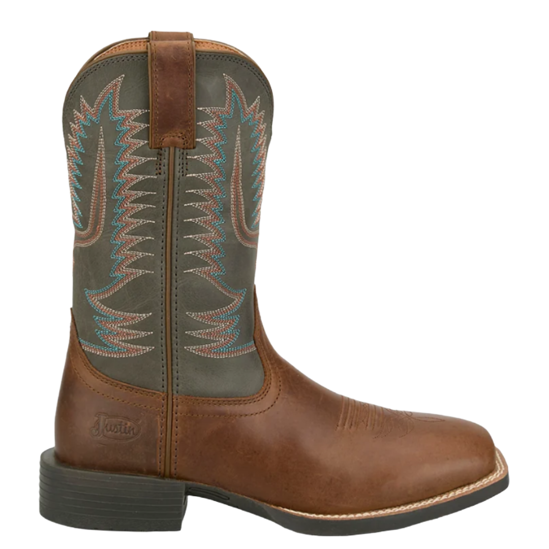 Justin Men's Gage Brown Leather Square Toe Western Boot SE7534