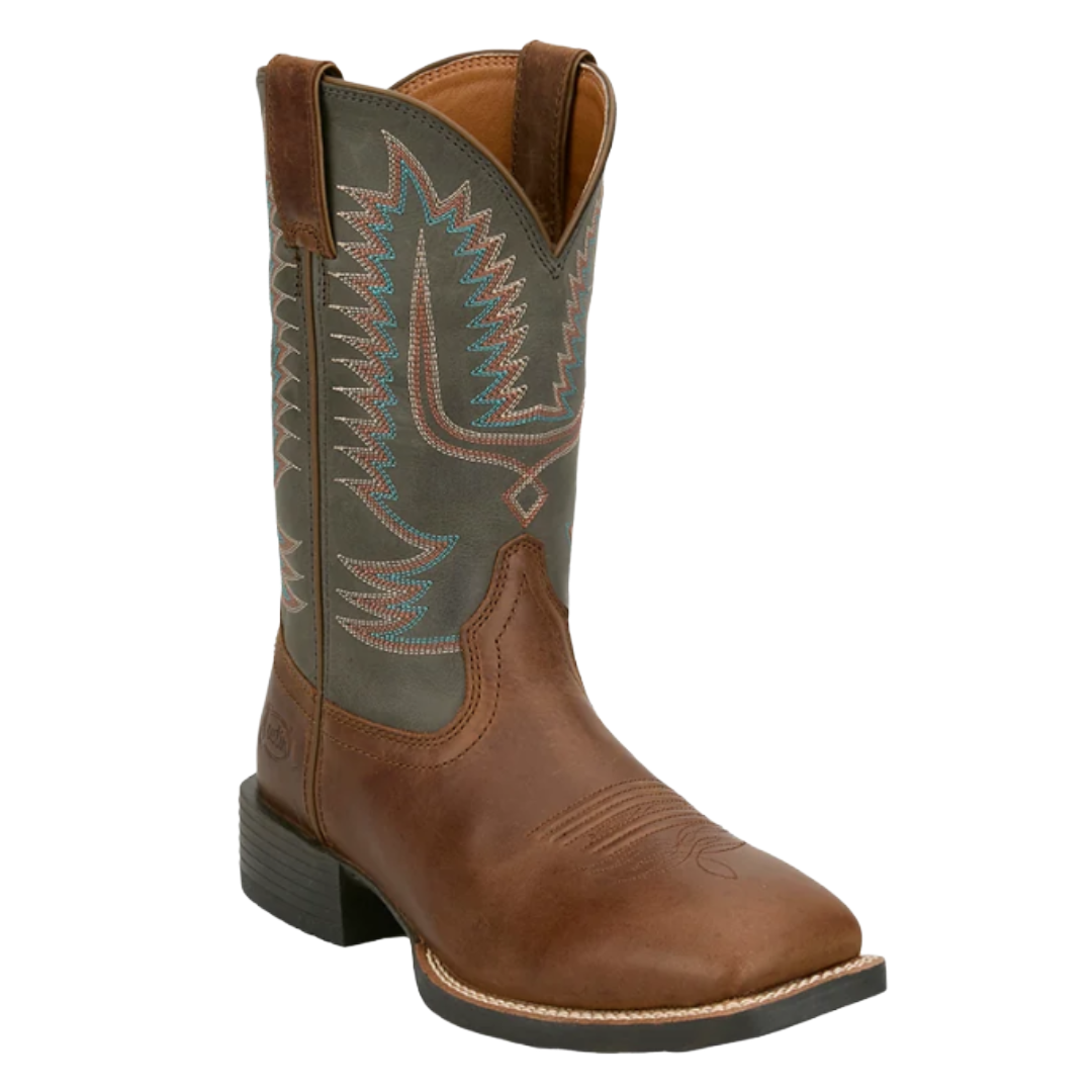 Justin Men's Gage Brown Leather Square Toe Western Boot SE7534