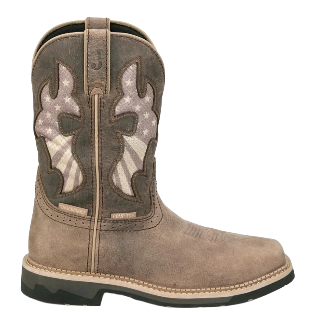 Justin Men's Faded Bolt Brown Composite Toe Western Work Boot SE4139