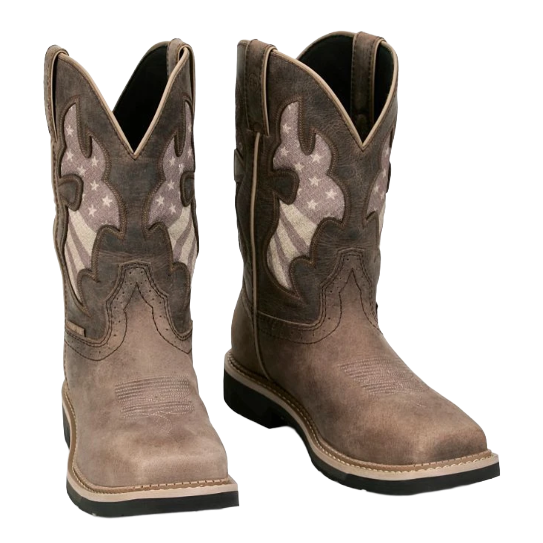 Justin Men's Faded Bolt Brown Composite Toe Western Work Boot SE4139